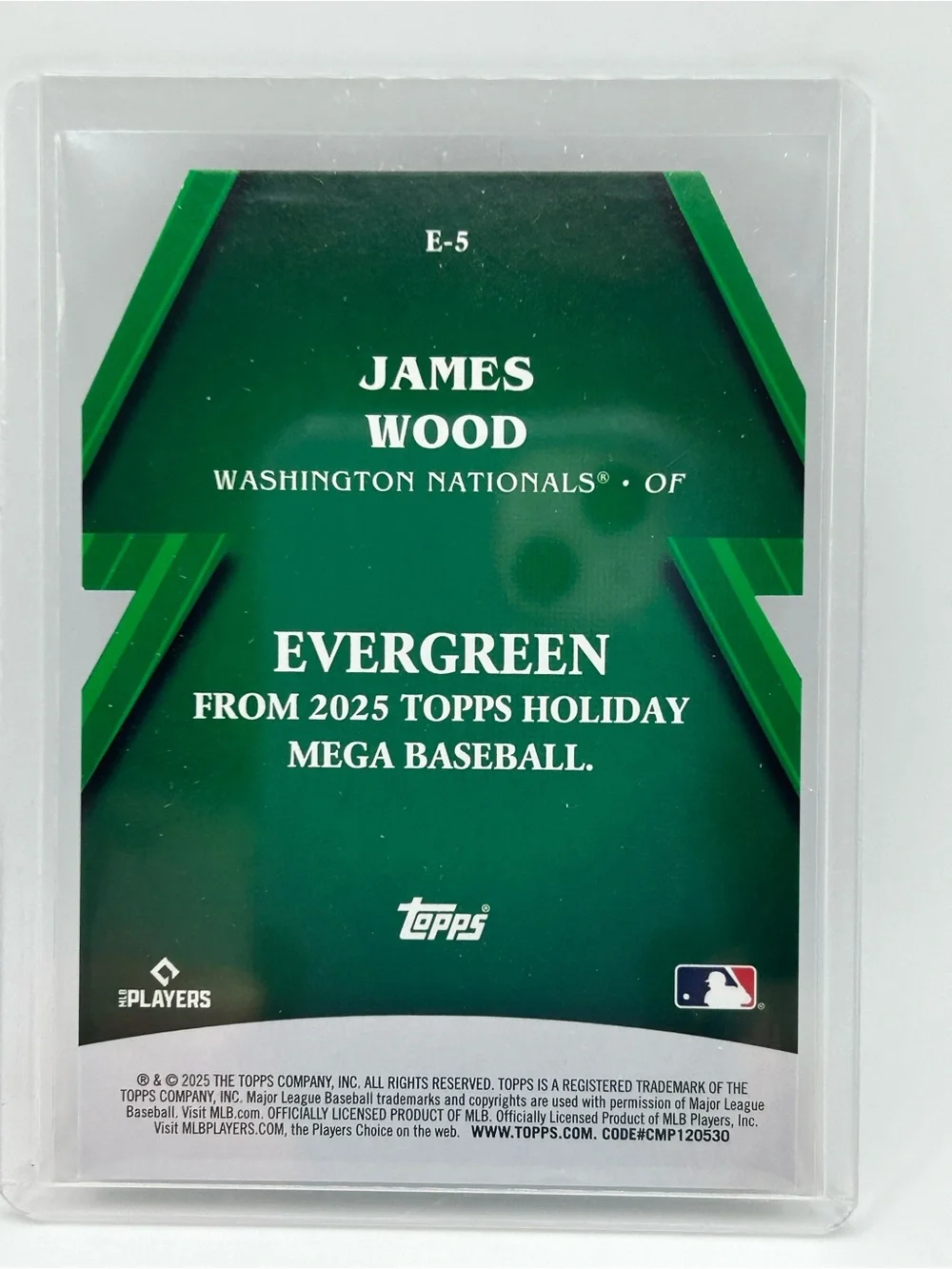 Topps Evergreen James Wood Holiday Baseball Card - E5 🎄